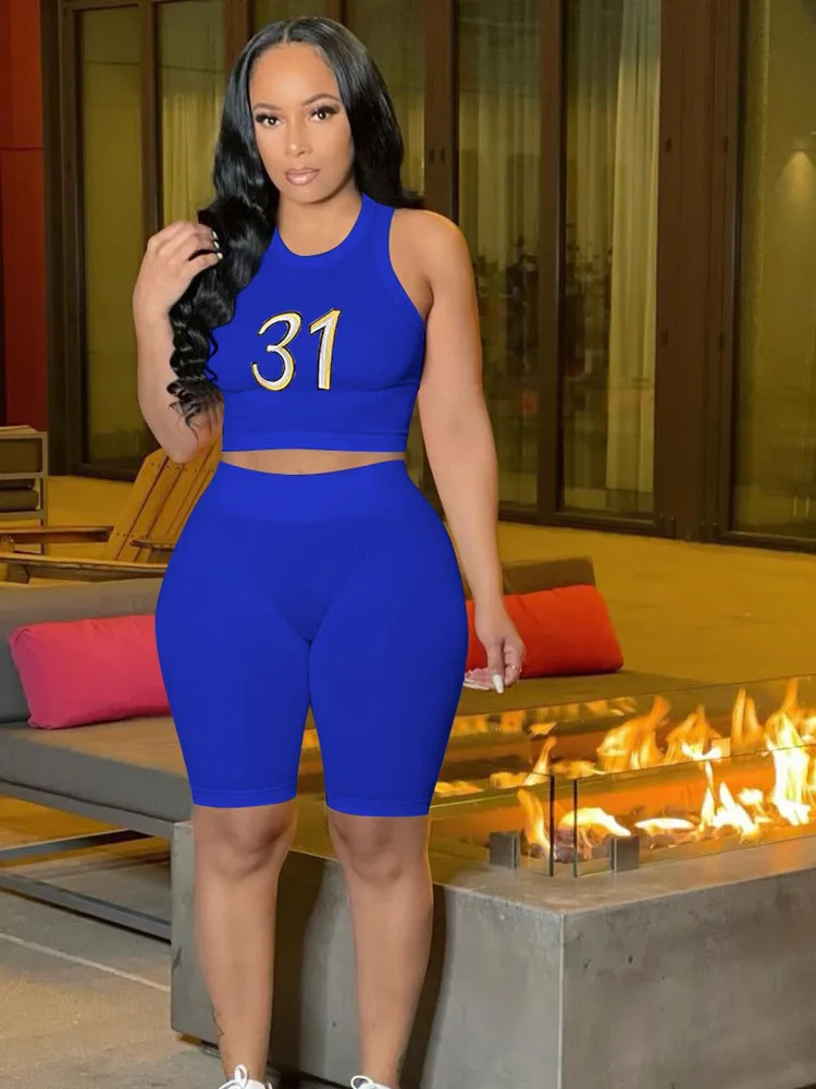 WLWXR летний повседневный комплект из 2 предметов Женский облегающий топ с принтом