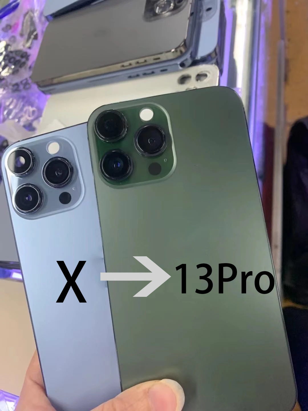 

DIY задняя крышка корпуса для X до 13 Pro задняя батарея средняя Рамка Замена для X Like 13 Pro Корпус, X до iPhone 13 Pro