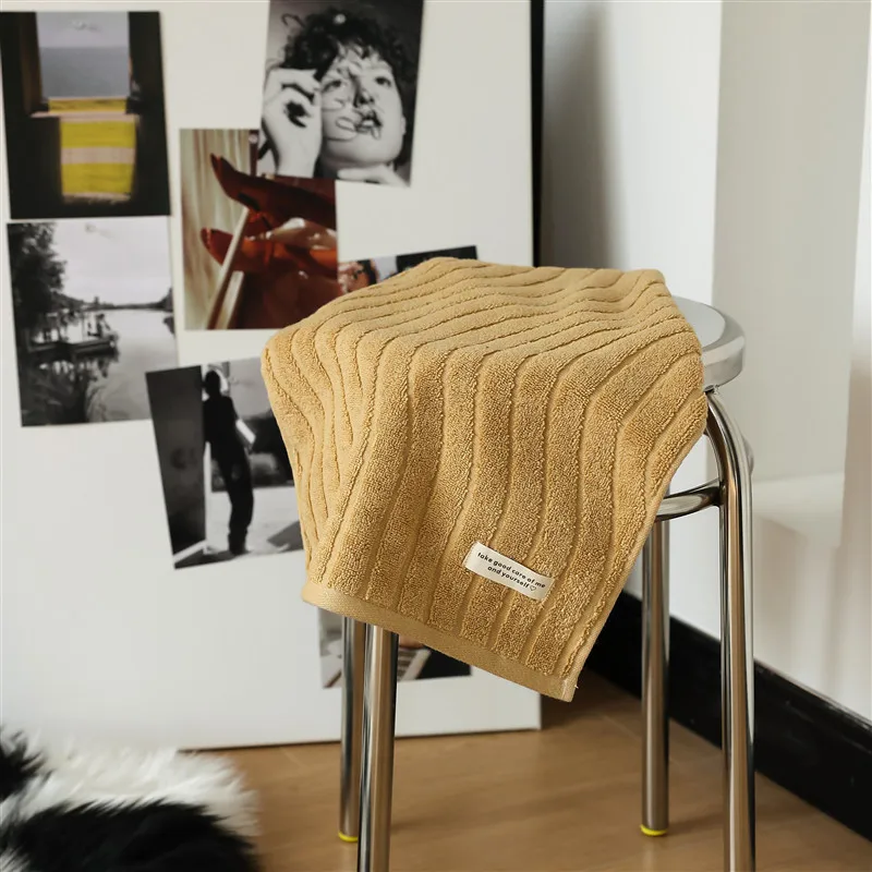 

Хлопковое банное полотенце в скандинавском стиле, однотонное впитывающее полотенце из хлопка, для детей и взрослых, простой дизайн