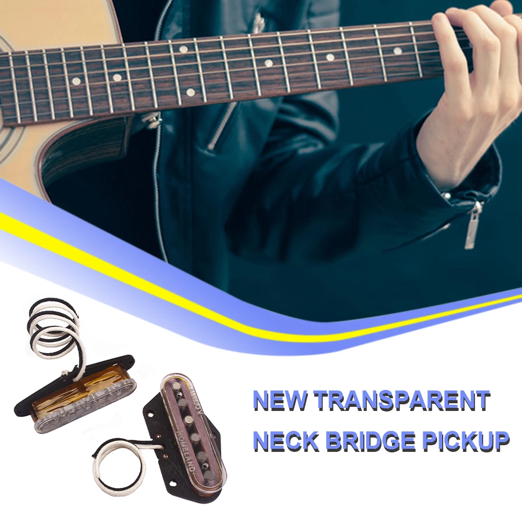 

2 Pcs Pickups 4 Strings Unique Design Fool-style Operation Neck Convenient to Carry Electric Transducer Great Material Humbucker