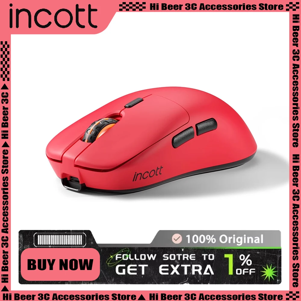 Мышь Incott Ghero Pro Беспроводная игровая мышь с двухрежимным датчиком Paw3395 RGB низкой