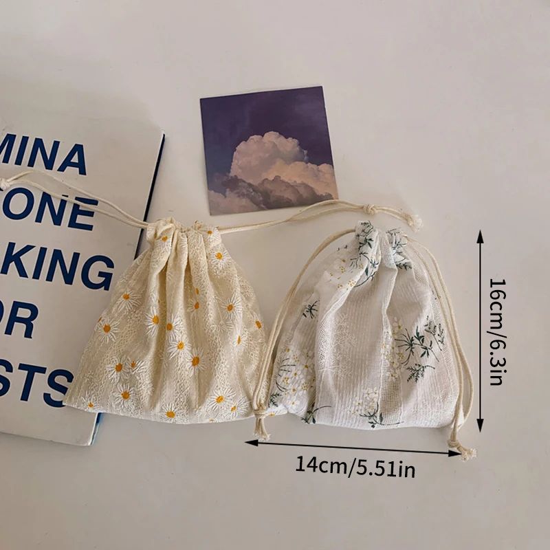 Женская сумка на шнурке из хлопчатобумажной ткани