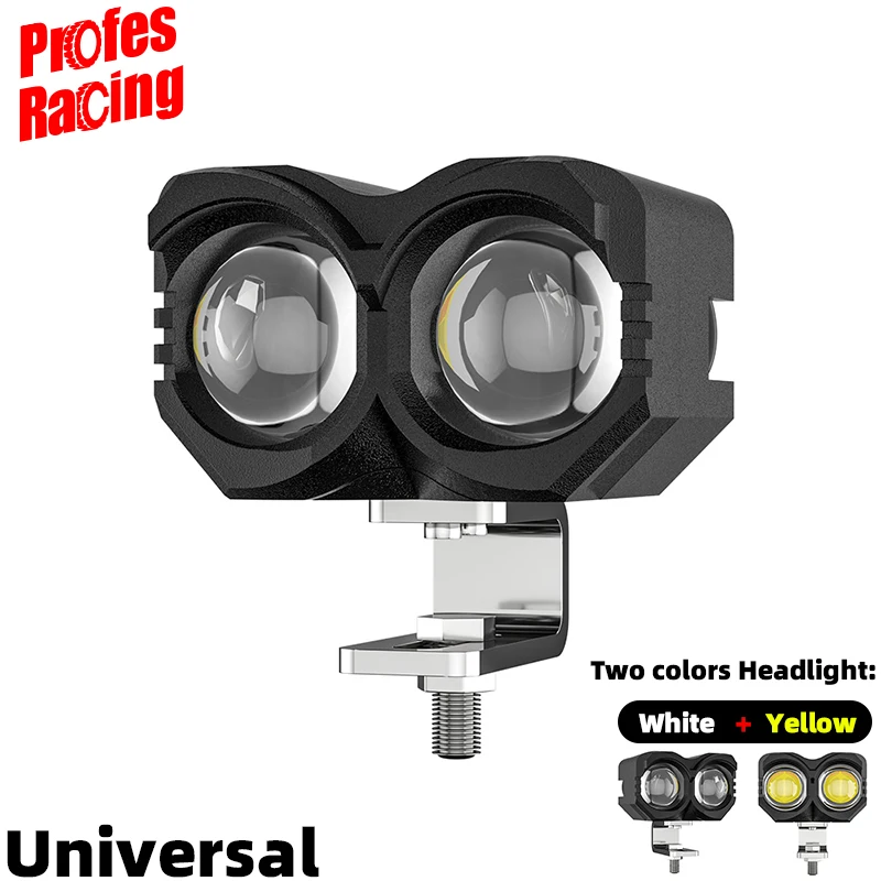 

Universal Motorcycle Led Headlight 12v Lights White+Yellow Led Headlights 20W High Power laser Light Accessories For KTM Moto...