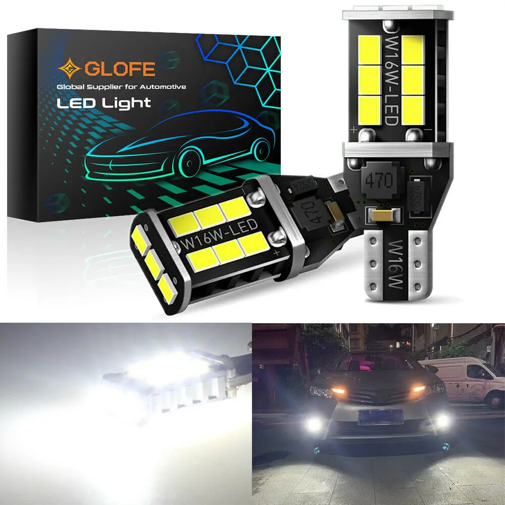 

2Pcs 912 921 T15 W16W Backup Reverse Lights Super Bright White Canbus Led Bulb