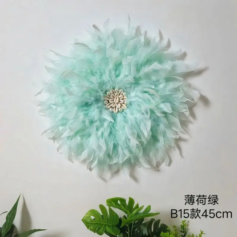 

ins wind feather wall hanging decoration Nordic minimalist personality living room sofa homestay decoration finished product