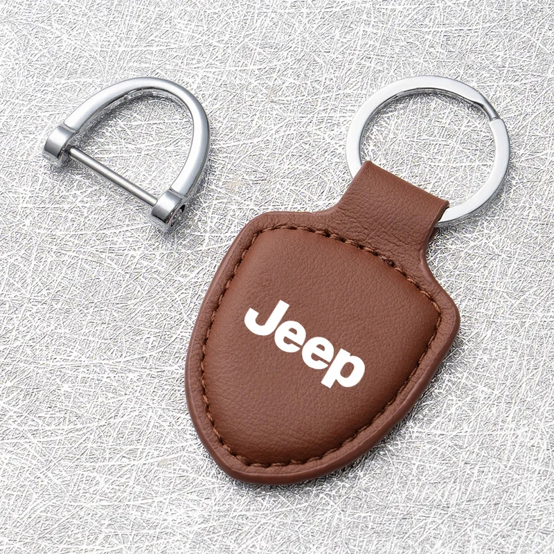 Кожаная Автомобильная эмблема брелок для ключей держатель Jeep Renegade Wrangler JL