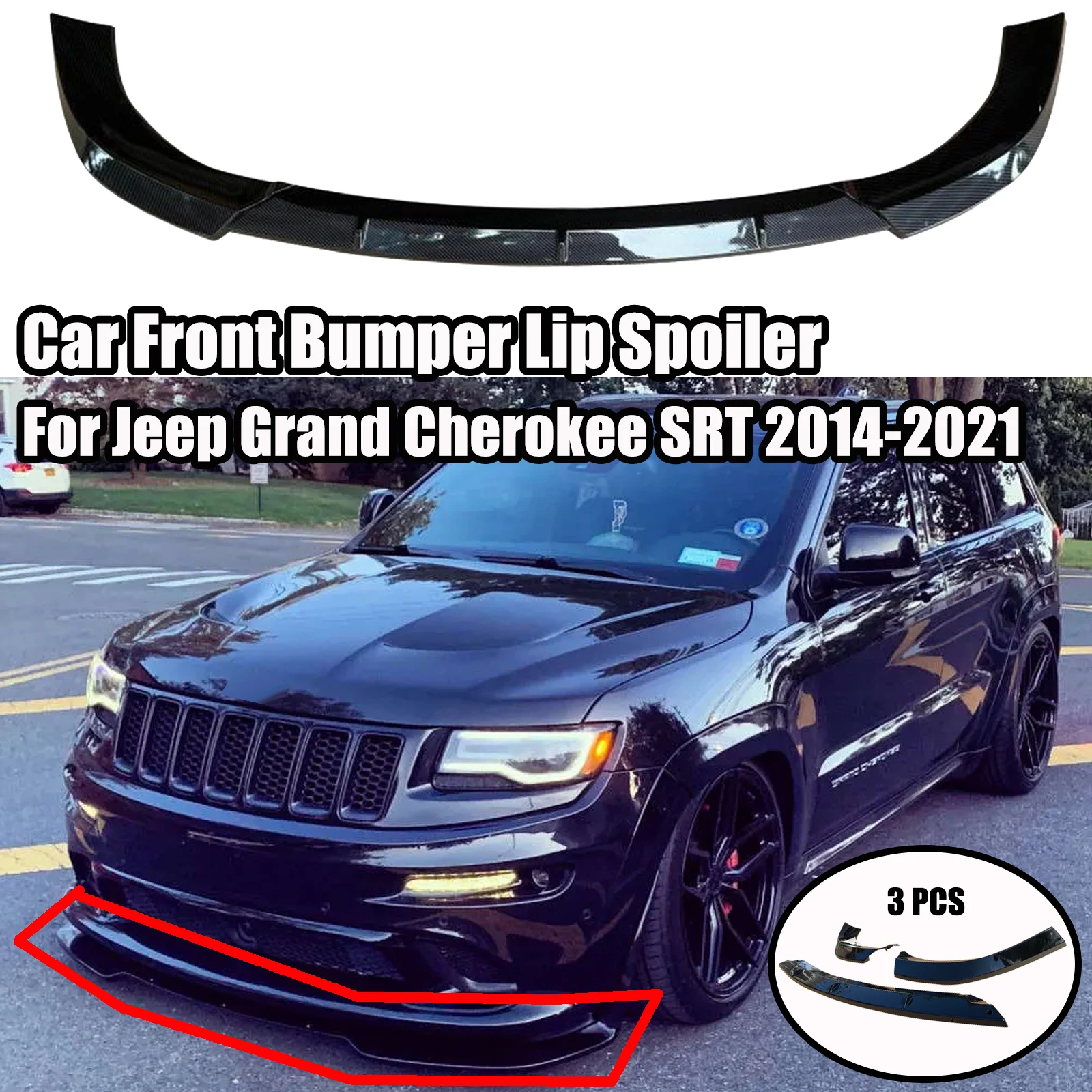 

3 шт., автомобильный передний бампер для Jeep Grand Cherokee SRT 2014-2021
