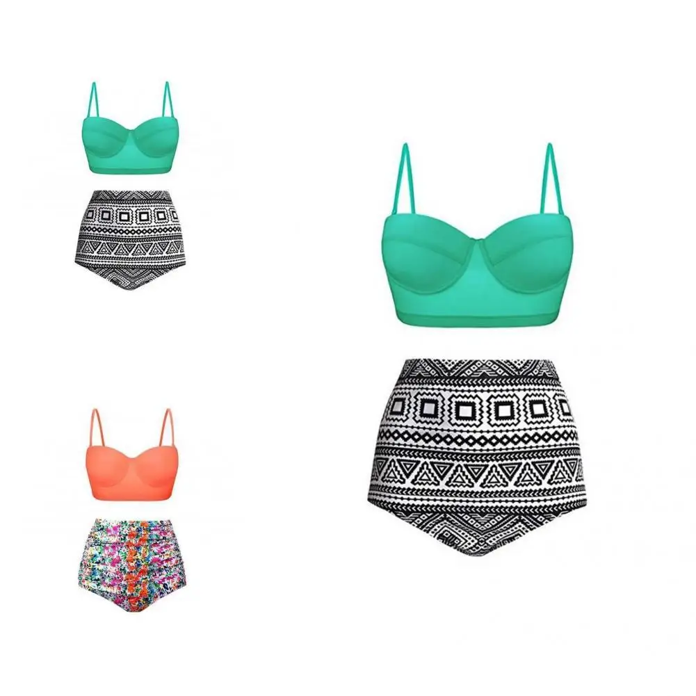 

2Pcs/Set Popular Split Bikini Backless Sexy Women Swimsuit Off Shoulder Suspenders Split Bikini