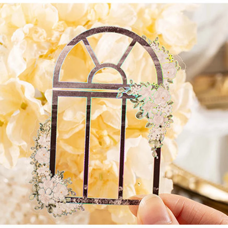 

40 packs wholesale scrapbooking PET stickers flowers around the window edge windowsill DIY decorative stickers 6 choices