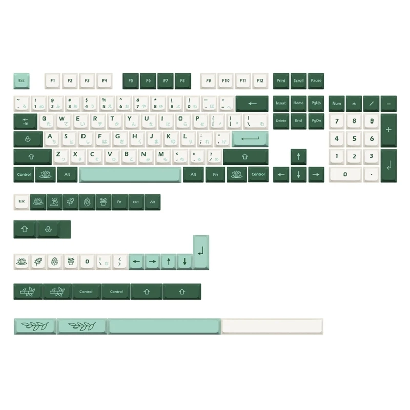 

137Keys Botanical Keycaps XDA Profile 1,4 мм толщиной PBT Keycap для 61/87/104/108