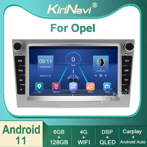 Автомагнитола Kirinavi для Opel Vauxhall Astra Antara Meriva Vivaro Combo Signum Vectra Android 11 с GPS-навигацией, автомобильное радио, DVD-плеер 4G