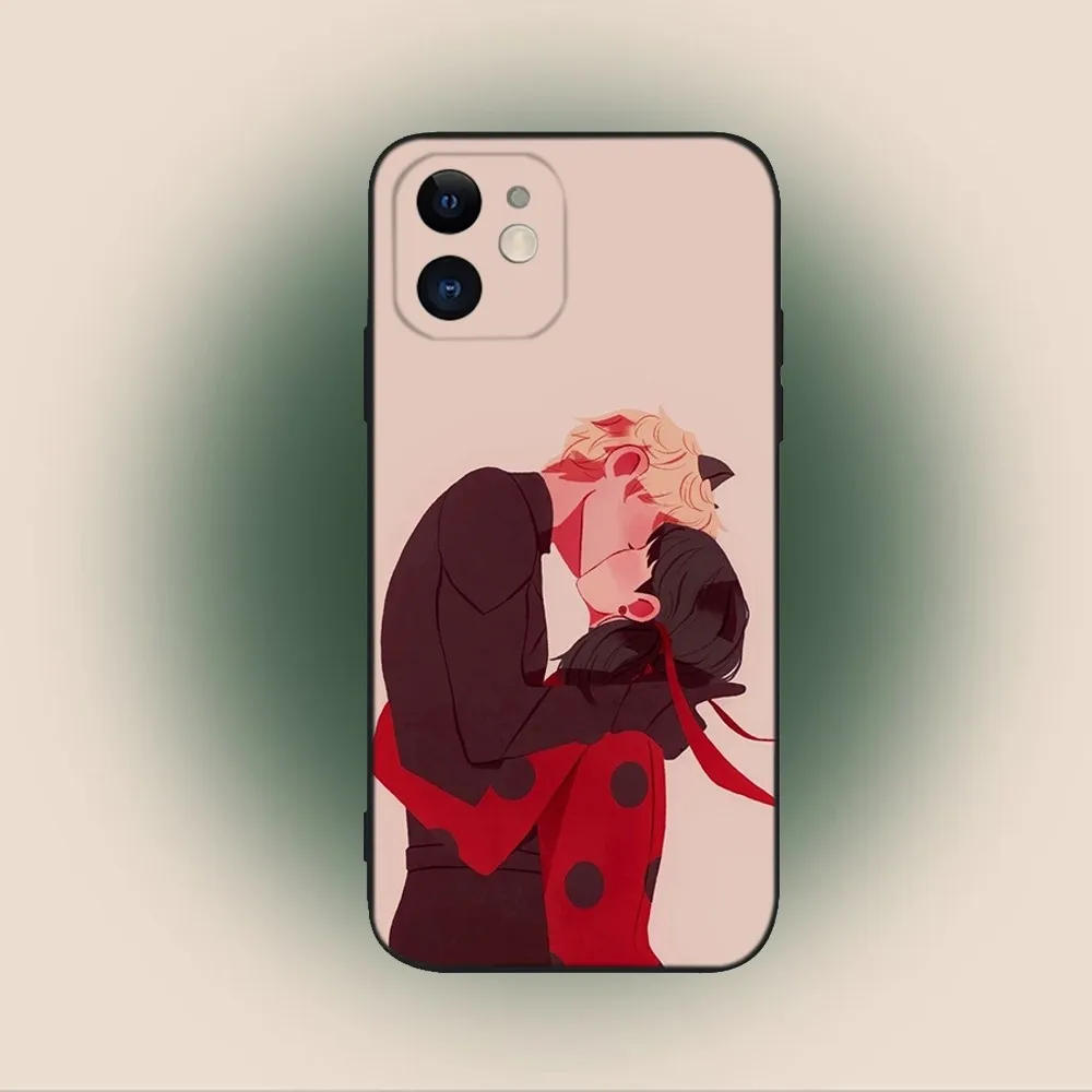 Чехол для телефона L-LadybugeS Cat Noir iPhone 16 15 14 13 12 11 Plus Pro Max XS XR SE Mini 8 7 мягкий силиконовый