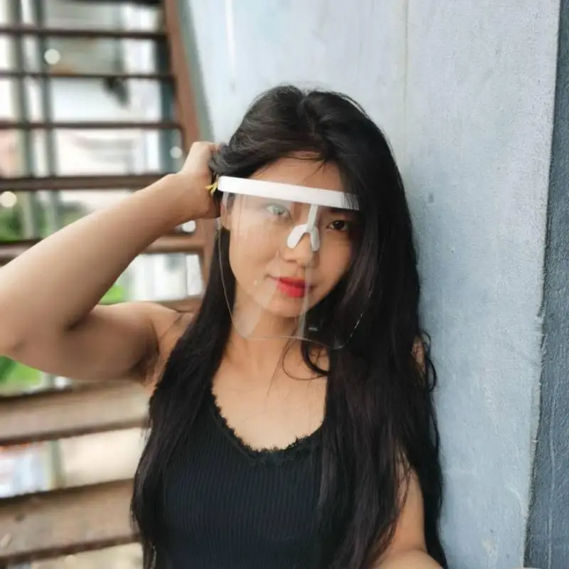 

Anti-peeping Glasses Sunscreen Windproof Sunglasses Anti-peeping Oversized Mask Shape Shield Style One Large Lens Sun Glassesd