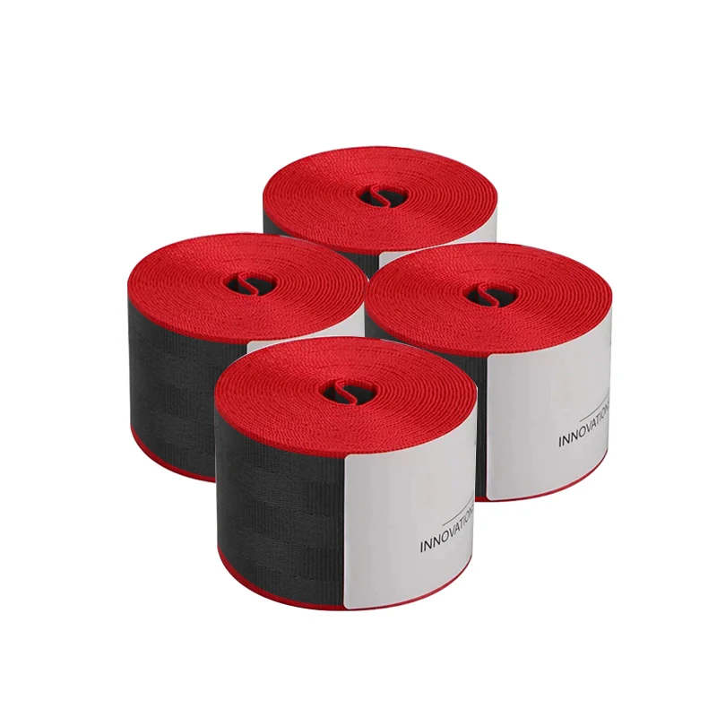 

4 Шт., Автомобильные Ремни Безопасности С Красной Кромкой, Высокопрочная Полиэфирная Лямка, 3,6 М X 48 Мм, Ремни Безопасности