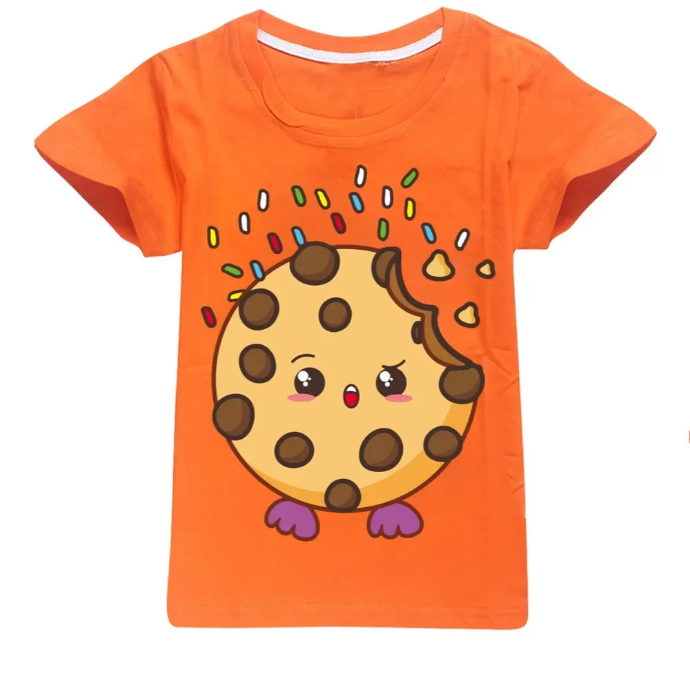 Модная футболка с принтом печенья для мальчиков новинка летняя детская одежда