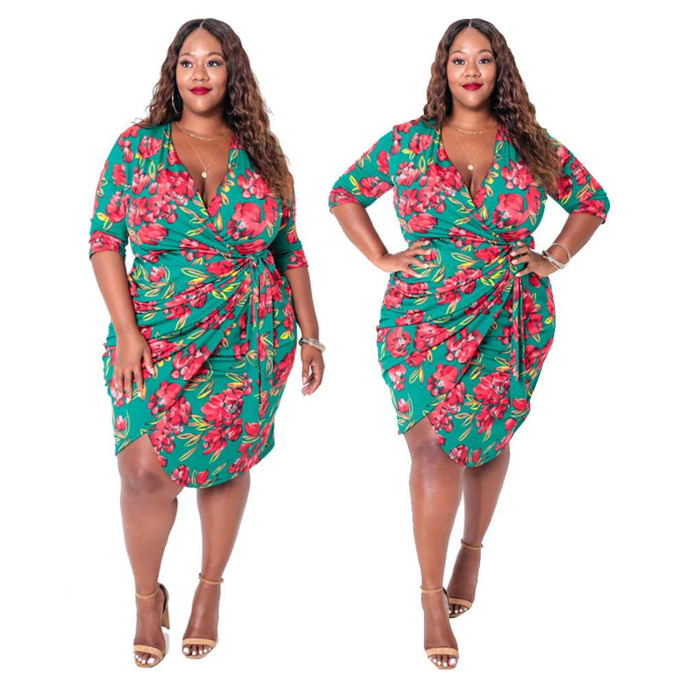 

Женское платье на шнуровке, асимметричное ТРАПЕЦИЕВИДНОЕ, с принтом, с V-образным вырезом, в стиле ретро, размера плюс