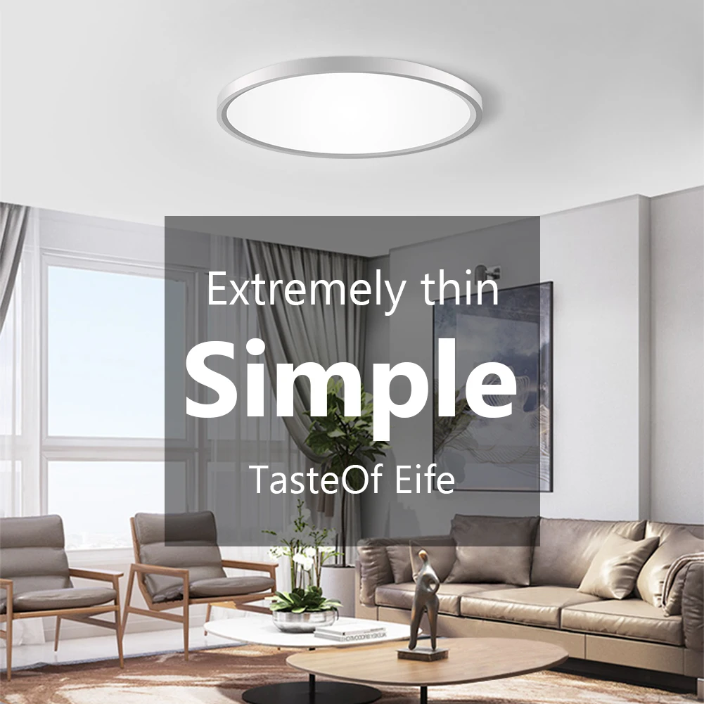 

Ultra-thin Led Ceiling Light Modern 28W 38W Large Ceiling Lamp For Living Room Brightness AC85-265V Panel Light for Room