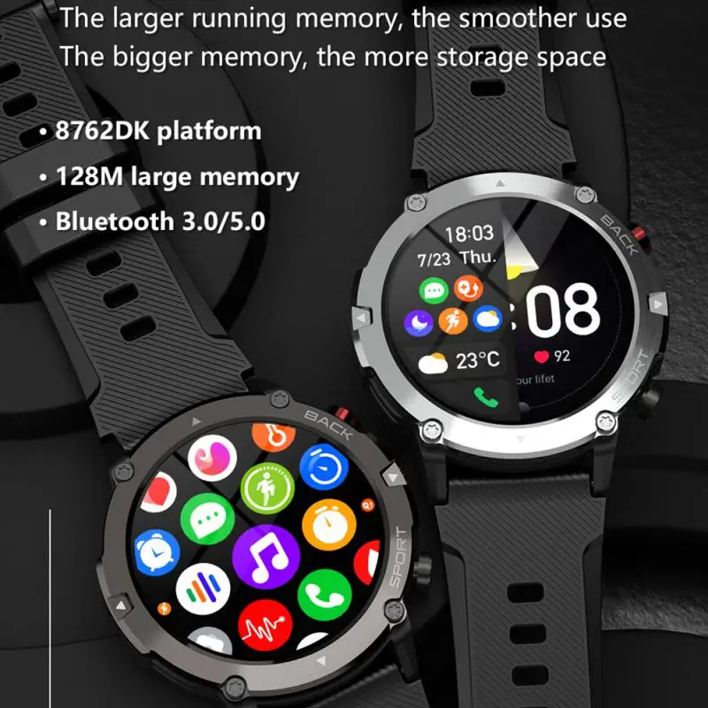 

2023 new C21 Smart Watch Men Blue Tooth Call Smartwatch 2022 IP68 Waterproof Health Monitoring 360 HD 15 Days Standby Watch