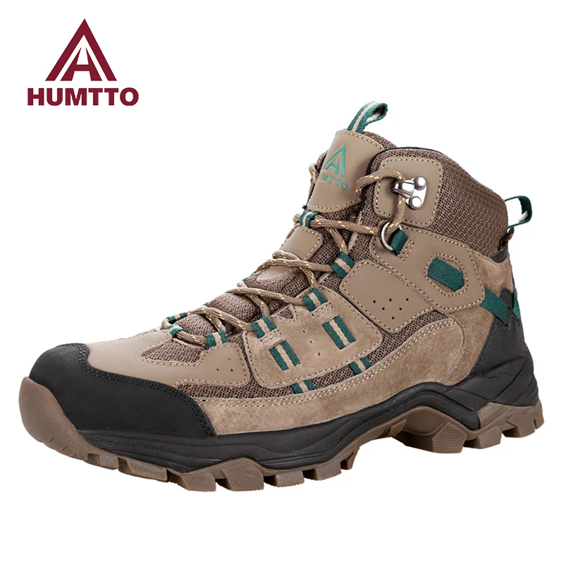 HUMTTO Winter Men Boots Luxury Brand Designer Platform Rubber Ankle Boots Waterproof Hiking Leather Shoes for Mens Free Shipping