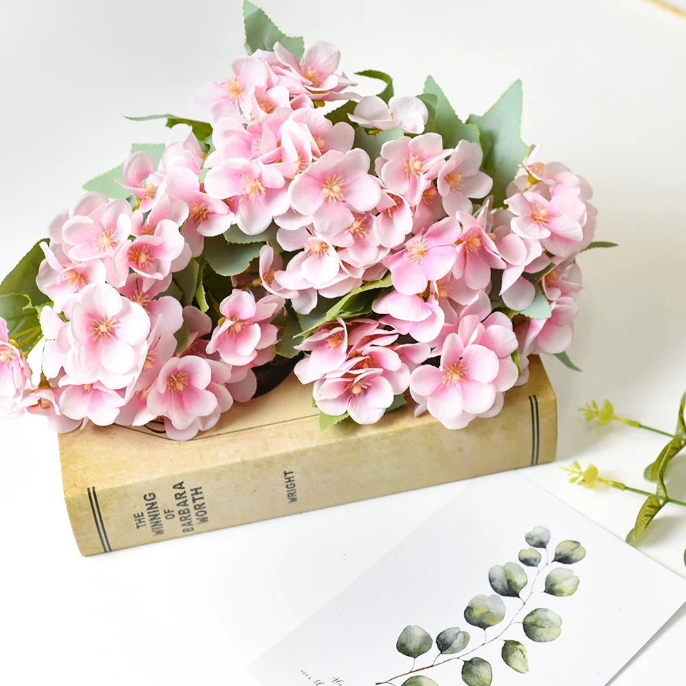 

28 Cm Colorful Begonia Artifical Flowers Bouquet 35 Heads High Quality Spun Silk Bouquet for Party Wedding Home Decor Artificial