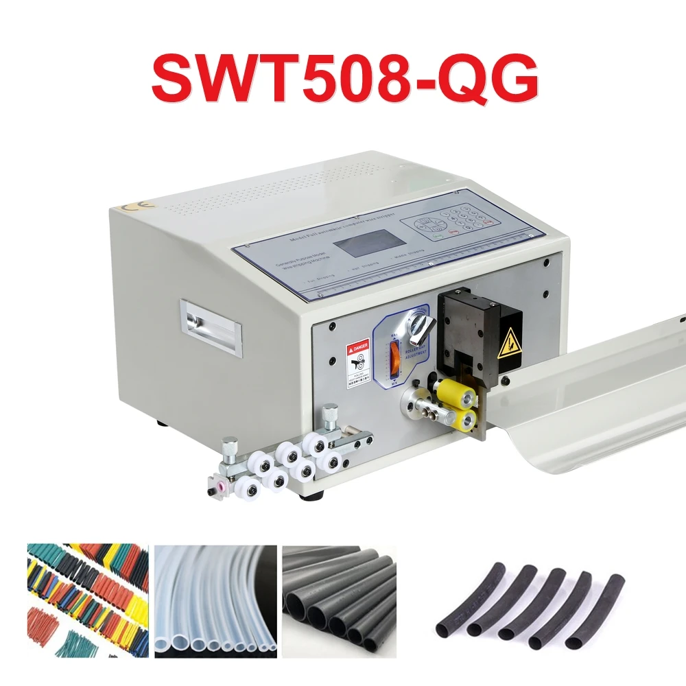

220V/110V SWT508-QG Automatic Wire Tube Sleeving Pipe Cutting Machine 200W for 1-20mm Wire Cable Stripping Peeling Machines