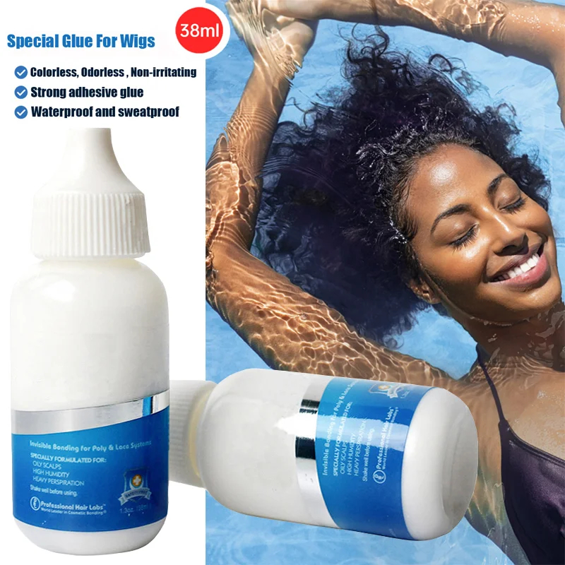 Lace Glue for Lace Front Wigs Strong Hold Lace Front Wig Glue for Wigs Waterproof Hair Replacement Adhesive Ghost and Remover