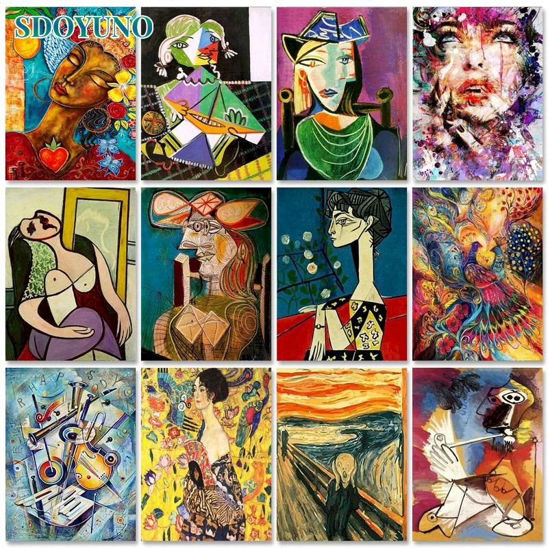 

PhotoCustom Frame 5D DIY Diamond Painting Abstract Figure Diamond Embroidery Full Square/Round Mosaic Home Decor Wall Art