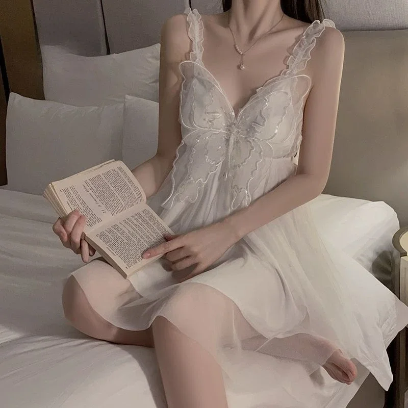Пижамы с бабочками женское нижнее белье из двух предметов сексуальные пижамные