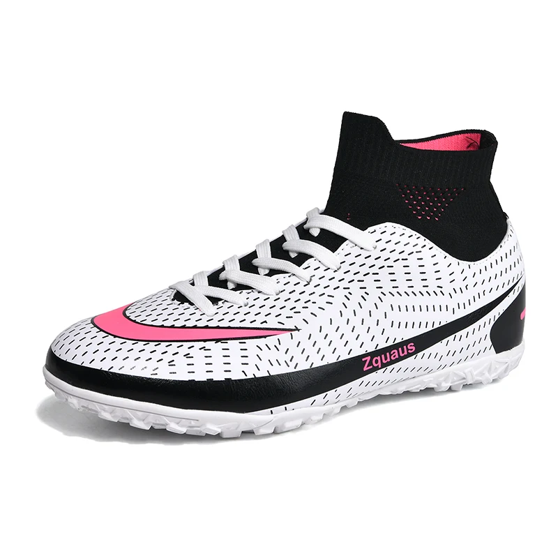 Fashion Blue Turf Football Boots Men Outdoor Soccer Shoes Kids Soccer Cleats Teenager Training Sport Sneakers Chuteira Society