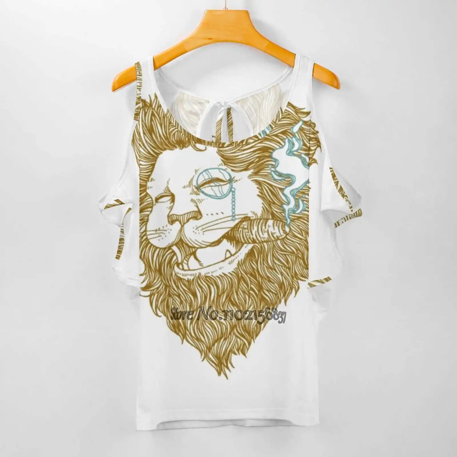 Женские футболки с рисунком курительного льва топы модная футболка графическим