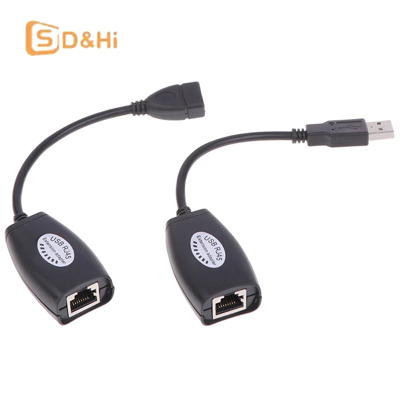 USB UTP адаптер-удлинитель для одного кабеля RJ45 Ethernet CAT5E 6 до 150 футов