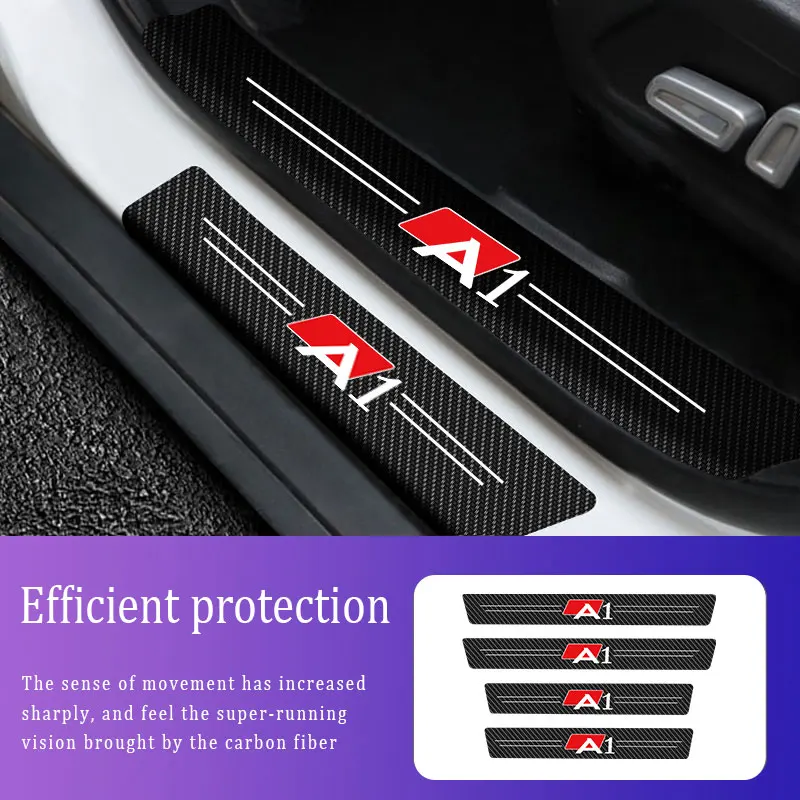 Накладка на порог двери автомобиля защитные наклейки из углеродного волокна для