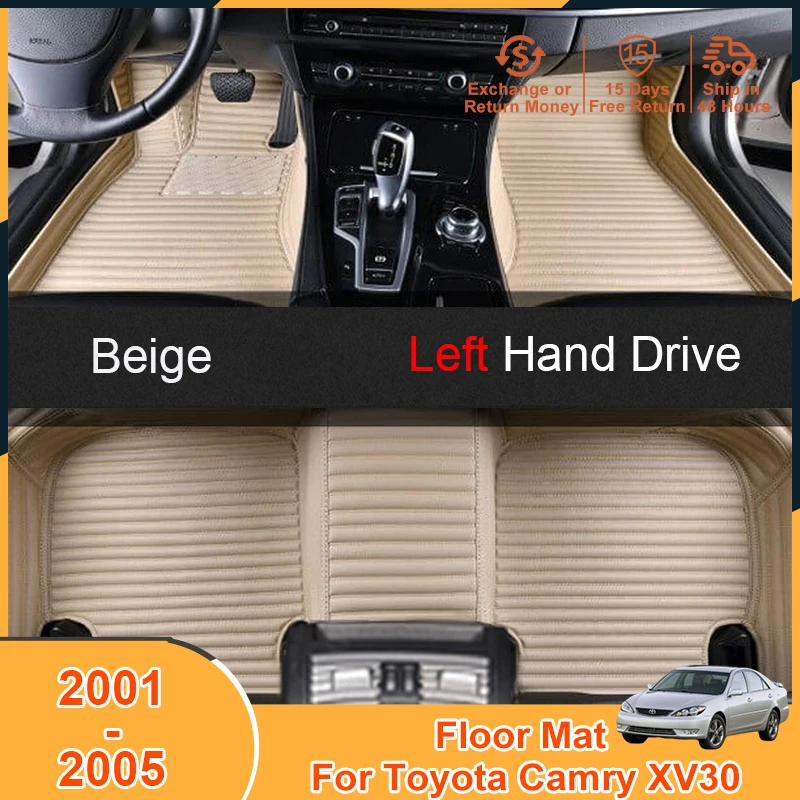 

2001-2005 Foot Pad Carpets for Toyota Camry XV30 2001 2002 2003 2004 2005 Accessories Floor Mats Leather Left Hand Drive Cover