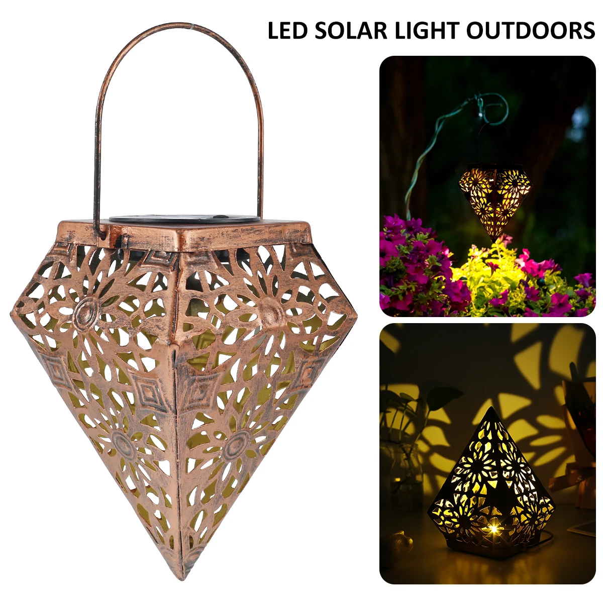 Уличный светильник на солнечной батарее в форме алмаза s-подвесной стиле ретро