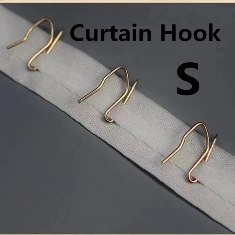 

10pcs Curtain Hook Small S Hook Large S Hook Folding Curtain S Hook Curtain Ring Hook Accessories Pleated Hook curtain rod