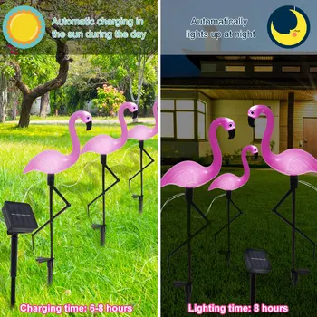 Solar Flamingo Light IP55 Waterproof LED Pink Flamingo Stake Light Landscape Ground Lamp for Outdoor Garden Park Pathway 2023 6
