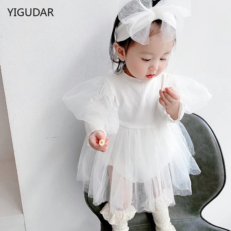 Newborn Baby Girl clothes Long Sleeve Dress Christening Princess Dress Infantil Party Costume 1 2 Year Old Birthday Dress clothe