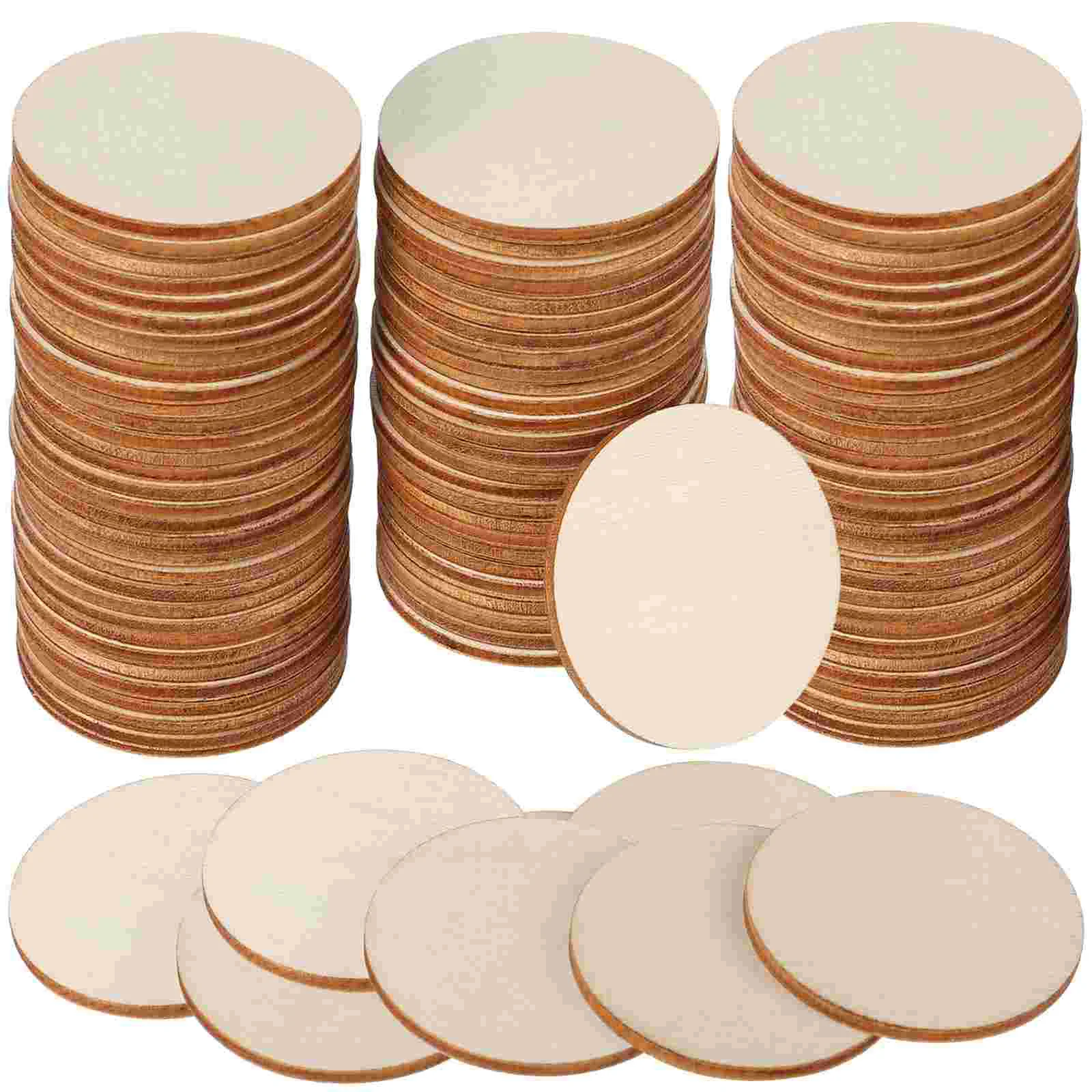 

GANAZONO Home Accessories 100Pcs Natural Wood Circles Slices Unfinished Cutout Round Wood Piece Wood Discs Blank Tags for DIY
