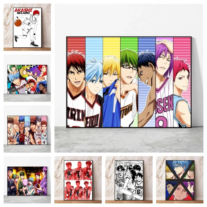 Японские Аниме картины на холсте Kuroko без корзины команда настенное искусство