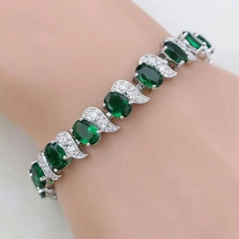 

Luxury Rhinestone Women Bracelet Leaf Charm Elegant Classic Adjustable Blue Red Purple Gem Embedded Ladies Bracelet браслет