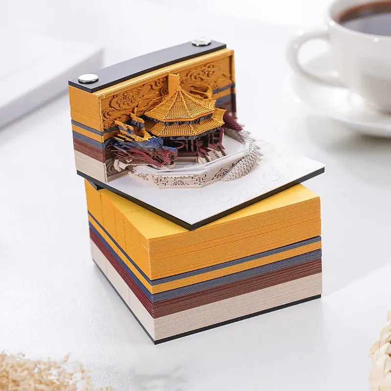 

Gorgeous Imperial Temple 3D Note Memo Pads Carved 115 Sheets Arts Creative Scratchpads DIY Birthday Christmas Gift