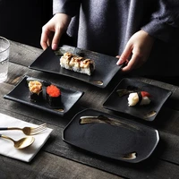 1pc japanese style retro ceramic sushi snack dessert sashimi dinner plate dishes household tableware set