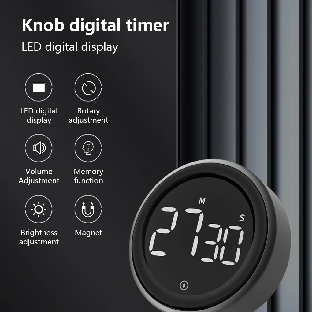 

Magnetic Digital Timer for Kitchen Cooking Shower Study Stopwatch LED Counter Alarm Remind Manual Electronic Countdown