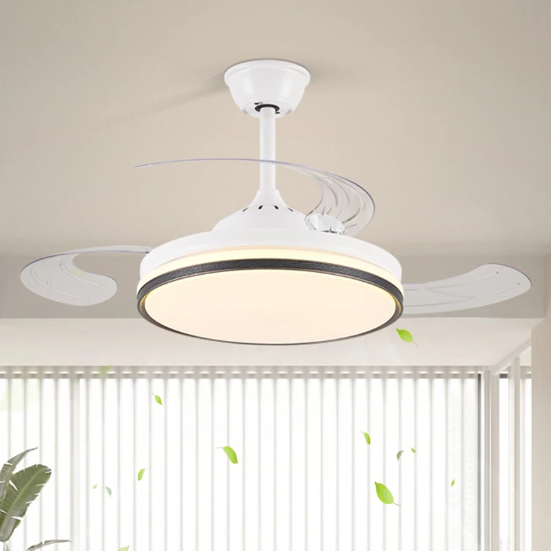 

Белая фотолюстра, скандинавский потолочный вентилятор для спальни, гостиной, семейная люстра, невидимый вентилятор для ресторана