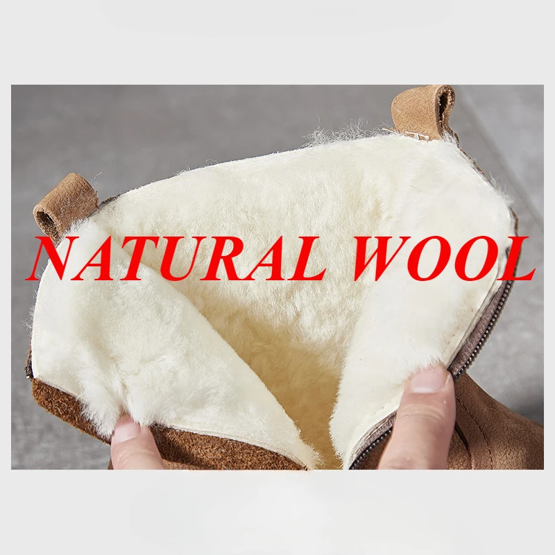 Новые шерстяные зимние ботинки женские из натуральной кожи до середины икры