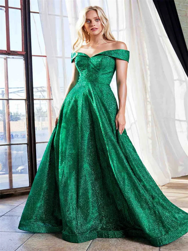 

A-Line Glittering Sexy Sparkle Engagement Prom Birthday Dress V Neck Sleeveless High Slit Sweep Train Satin With Pleats Sequins