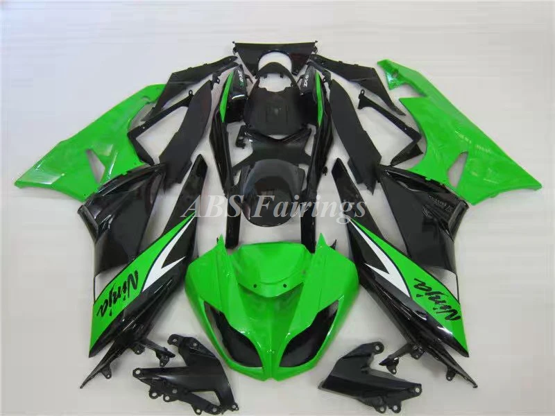 

4Gifts New ABS Fairings Kit Fit for Kawasaki Ninja ZX-6R 636 2009 2010 2011 2012 09 10 11 12 Bodywork Set Black Green