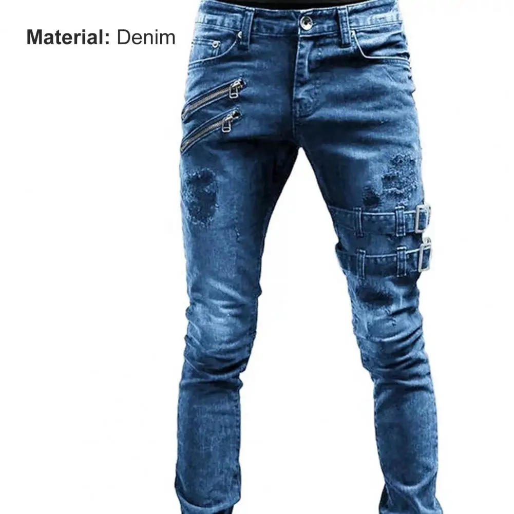 Джинсы мужские с высокой талией узкие длинные прямые джинсы-бойфренды уличная