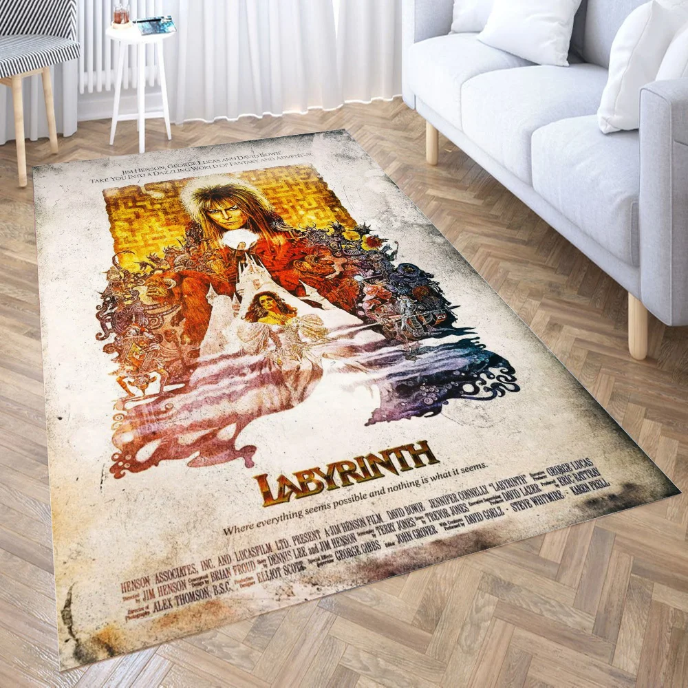 

Labyrinth movie poster 3D Carpet Living Room Kitchen Entrance Door Mat Anti-slip Floor Rug Bathroom Area Hallway Mats