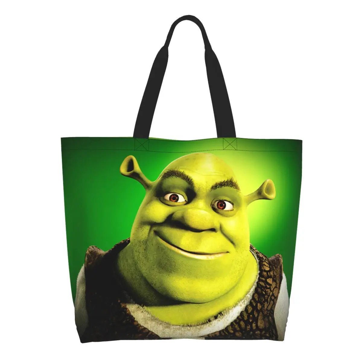 

Cartoon Monster Shrek Grocery Shopping Tote Bag Women Custom Canvas Shopper Shoulder Bag Large Capacity Handbags